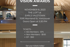 IES Vancouver| Vision Awards Gala 2023 Banner